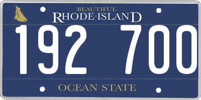 RI license plate 192700
