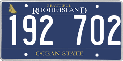 RI license plate 192702