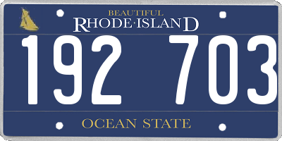 RI license plate 192703