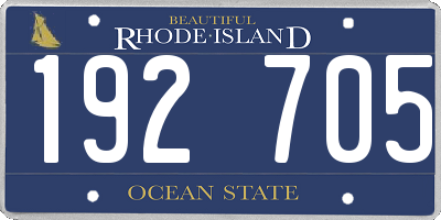 RI license plate 192705
