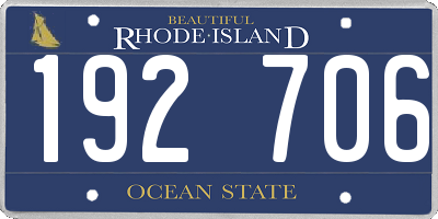 RI license plate 192706