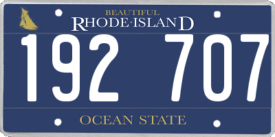 RI license plate 192707