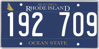 RI license plate 192709