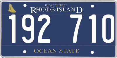 RI license plate 192710