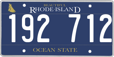RI license plate 192712