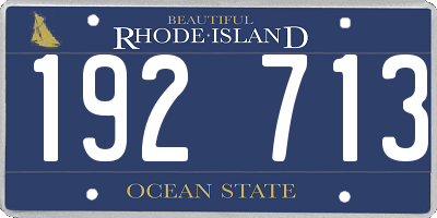 RI license plate 192713
