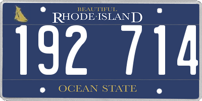 RI license plate 192714