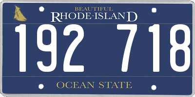 RI license plate 192718
