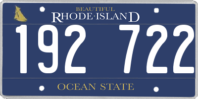 RI license plate 192722