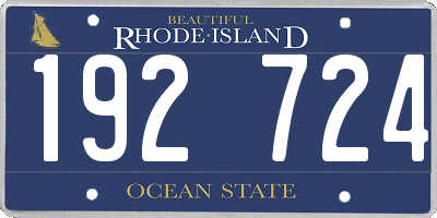RI license plate 192724