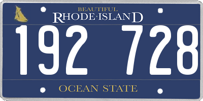 RI license plate 192728