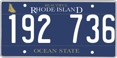 RI license plate 192736