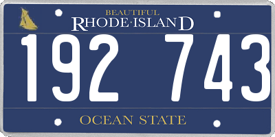 RI license plate 192743