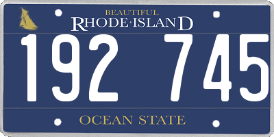 RI license plate 192745
