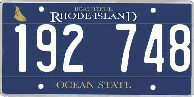RI license plate 192748