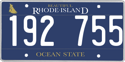 RI license plate 192755