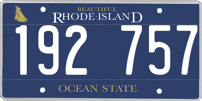 RI license plate 192757