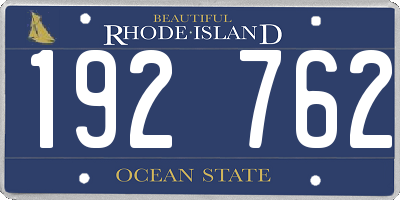 RI license plate 192762