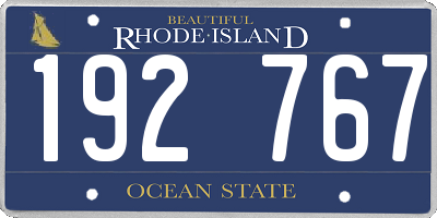 RI license plate 192767