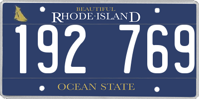 RI license plate 192769