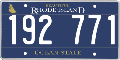 RI license plate 192771