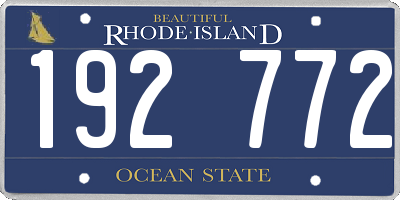 RI license plate 192772