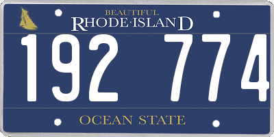 RI license plate 192774