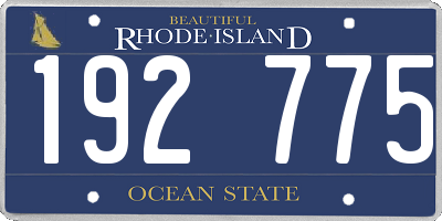 RI license plate 192775
