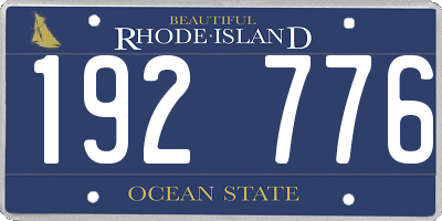 RI license plate 192776