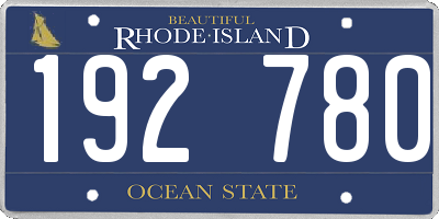 RI license plate 192780