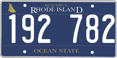 RI license plate 192782