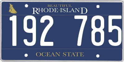 RI license plate 192785