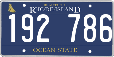 RI license plate 192786