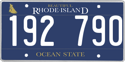 RI license plate 192790