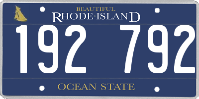 RI license plate 192792