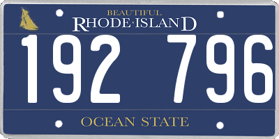 RI license plate 192796