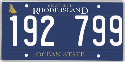 RI license plate 192799