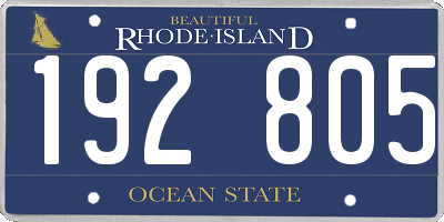 RI license plate 192805