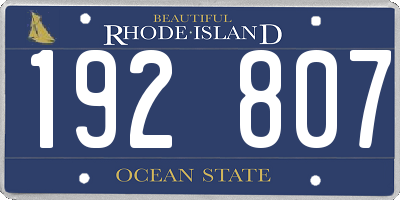 RI license plate 192807