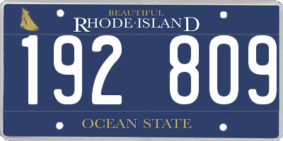 RI license plate 192809