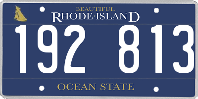 RI license plate 192813