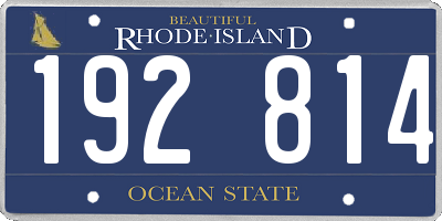RI license plate 192814