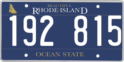 RI license plate 192815