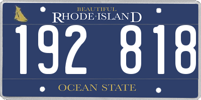 RI license plate 192818