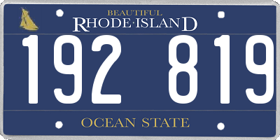 RI license plate 192819
