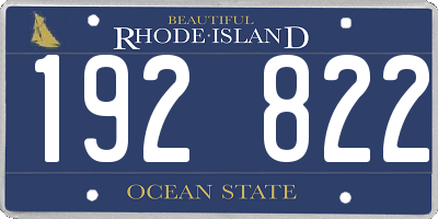 RI license plate 192822