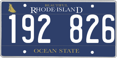 RI license plate 192826