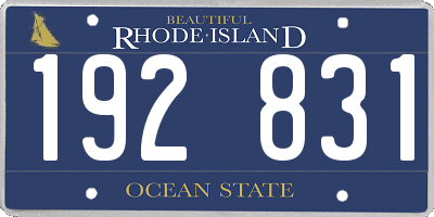 RI license plate 192831