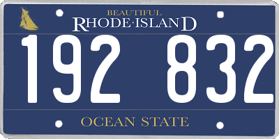 RI license plate 192832