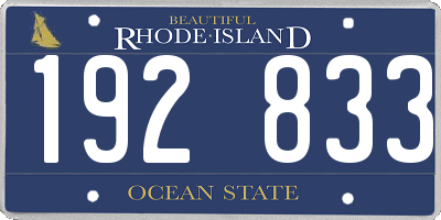 RI license plate 192833